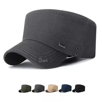 Мужская весенне-осенняя плоская кепка для активного отдыха с вышивкой бежевый