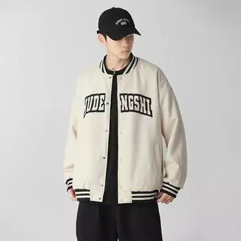 Мужская весенне-осенняя подростковая универсальная верхняя куртка в стиле ретро для пар в стиле Гонконга M чёрный