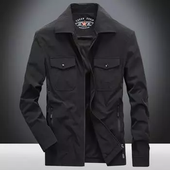 Мужская весенне-осенняя свободная куртка с лацканами и множеством карманов, повседневное модное универсальное тонкое пальто для мужчин M