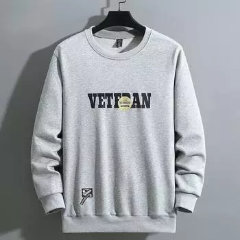 Мужская весенне-осенняя толстовка с круглым вырезом, свободный пуловер с внутренней стороны, футболка больших размеров, мужская базовая рубашка с длинными рукавами 4XL-11XL 4XL