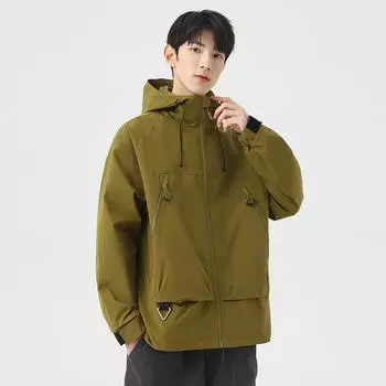 Мужская весенняя куртка для активного отдыха с капюшоном, водонепроницаемая, рабочая 3XL
