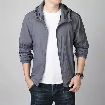 Мужская весенняя легкая куртка с капюшоном, куртка больших размеров, дышащая повседневная куртка 5XL