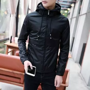 Мужская весенняя модная повседневная куртка с капюшоном