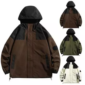 Мужская весенняя модная свободная куртка с капюшоном для мужчин и женщин, новая трендовая спортивная куртка для активного отдыха, одежда для альпинизма L армия зеленый