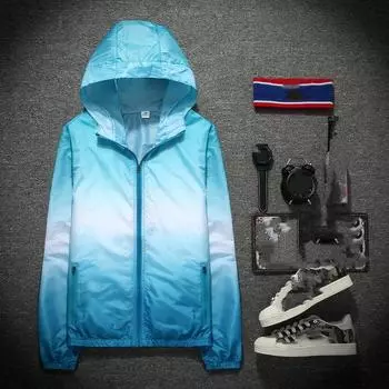 Мужская весенняя повседневная легкая куртка больших размеров с капюшоном, градиентная цветная куртка на молнии 4XL
