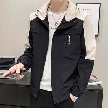 Мужская весна и осень новый тренд свободная универсальная куртка с капюшоном повседневная одежда 5XL