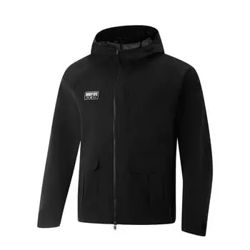 Мужская ветровка Li Ning Anti-Five Series с капюшоном, молнией и вставкой на плече, с длинным рукавом, черная AFDUB67-1 XL