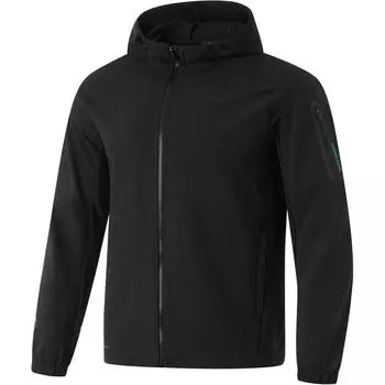 Мужская ветровка Li Ning Sports Lifestyle Series с капюшоном и однотонным логотипом, водонепроницаемая, черная, AFDU525-1 S