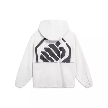 Мужская ветровка с капюшоном и буквенным узором Li Ning Badfive Series, цвет белый AFDU829-1 M