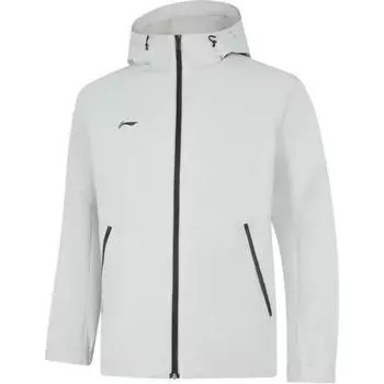 Мужская ветровка с капюшоном и длинными рукавами Li Ning, однотонная, цвет «капля воды», серый AFDUA11-2 XXL