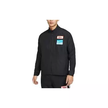 Мужская ветровка с нашивкой-логотипом Nike Dri-FIT, верхняя одежда, черная DV9820-010 M