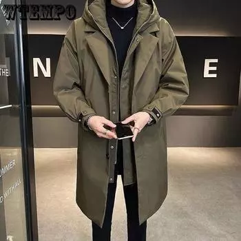 Мужская ветровка средней длины справится с зимней новинкой, свободная повседневная ветрозащитная и теплая куртка Parker oversize M