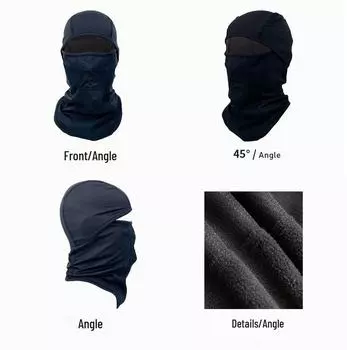 Мужская ветрозащитная балаклава: Теплый вкладыш для лыжного и велосипедного шлема на осень/зиму One Size чёрный