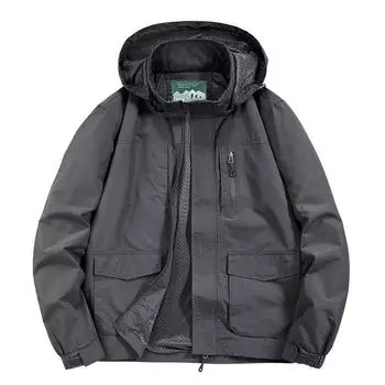 Мужская ветрозащитная и водонепроницаемая куртка, легкий и дышащий штурмовой костюм, повседневная куртка для работы на открытом воздухе XXXXXL серый