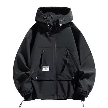 Мужская ветрозащитная и водонепроницаемая куртка с капюшоном и несколькими карманами 8XL