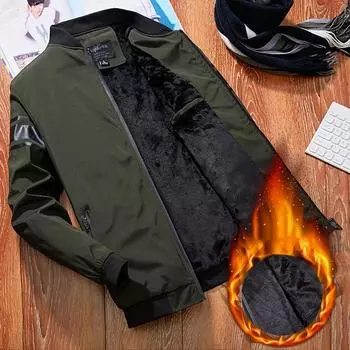 Мужская ветрозащитная куртка больших размеров с воротником-стойкой, теплая куртка с флисовой подкладкой 5XL