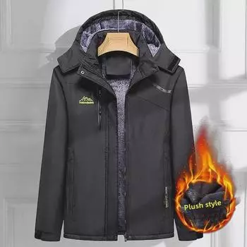 Мужская ветрозащитная куртка больших размеров с бархатной подкладкой для осени/зимы 2XL