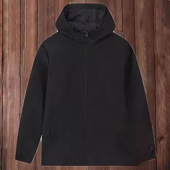 Мужская ветрозащитная куртка осень-зима с капюшоном и утолщенной бархатной подкладкой M