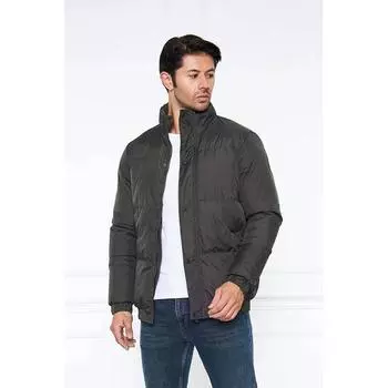 Мужская ветрозащитная пуховая куртка цвета хаки