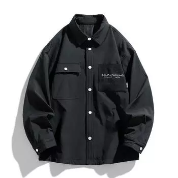 Мужская ветрозащитная рубашка с капюшоном Senior Sense, куртка для пар, весна-осень, простое свободное верхнее пальто XL дубильная кора