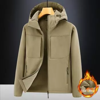 Мужская ветрозащитная водонепроницаемая куртка Soft Shell, утолщенная для осени/зимы L