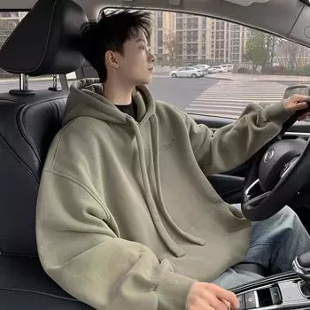 Мужская винтажная американская ретро-толстовка с капюшоном - модная свободная весенняя куртка L