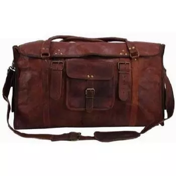 Мужская винтажная дорожная сумка Weekender с клапаном из натуральной кожи длиной 24 дюйма 24 X 10 X 10 коричневый