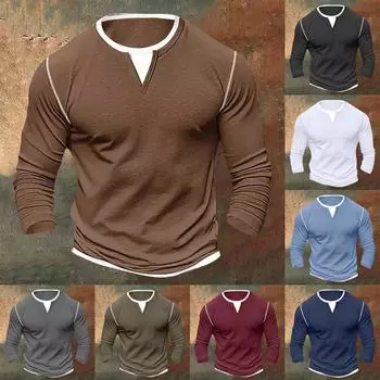 Мужская винтажная футболка с длинным рукавом для активного отдыха XXXXL