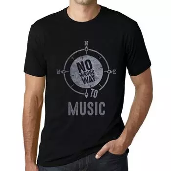 Мужская винтажная футболка с графическим принтом No Wrong Way Music Deep Black Tops Tees S чёрный
