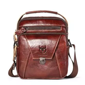 Мужская винтажная модная сумка-слинг из натуральной кожи, повседневная большая вместительная сумка с широким плечевым ремнем, сумка с ручкой