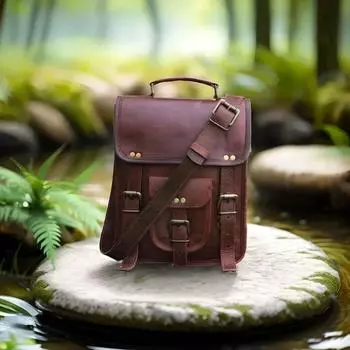 Мужская винтажная редкая кожаная сумка-мессенджер через плечо для ноутбука, портфель 11 x 9 x 3 in коричневый