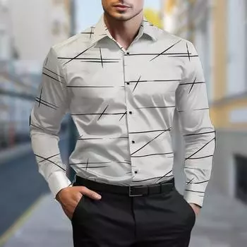 Мужская винтажная рубашка с длинным рукавом, большой размер, свободная рубашка на пуговицах, повседневная клетчатая офисная рубашка 5XL