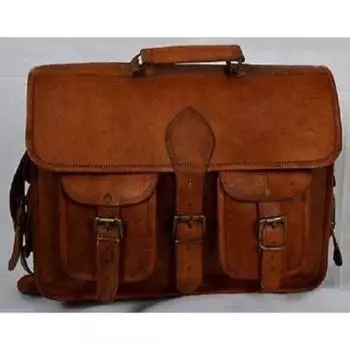 Мужская винтажная сумка-мессенджер для ноутбука ручной работы 18 x 14 x 6 in коричневый