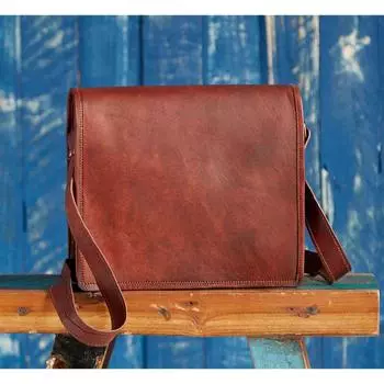 Мужская винтажная сумка-мессенджер из натуральной кожи для ноутбука, сумка-портфель ручной работы 9 x 11 x 3 in коричневый