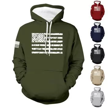 Мужская винтажная толстовка с длинным рукавом на Хэллоуин, толстовка с капюшоном и принтом, топ M тёмно-синий