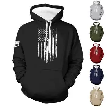 Мужская винтажная толстовка с длинным рукавом на Хэллоуин, толстовка с капюшоном и принтом, топ L армия зеленый