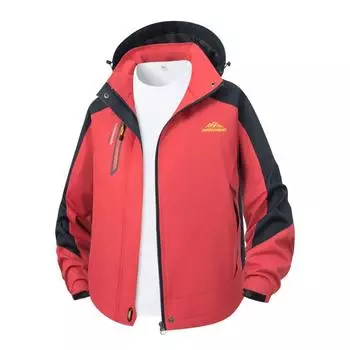 Мужская водонепроницаемая куртка-дождевик Cozy Up с капюшоном, ветровка с 4 карманами для походов, кемпинга, рыбалки, путешествий L чёрный