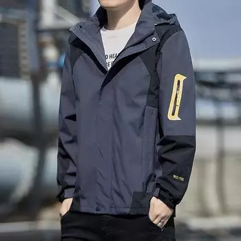 Мужская водонепроницаемая куртка с капюшоном для скалолазания, пешего туризма, кемпинга, треккинга, ветровка, противообрастающие куртки для активного отдыха L чёрный