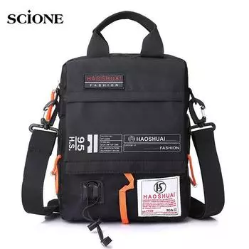 Мужская водонепроницаемая нейлоновая камуфляжная сумка через плечо, мини-портфель через плечо чёрный