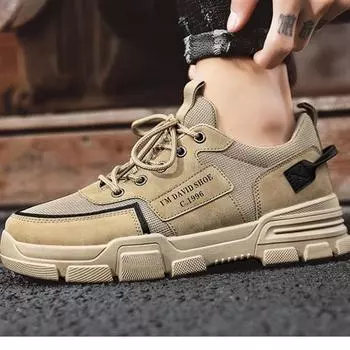 Мужская водонепроницаемая, противоскользящая, износостойкая, черная обувь для строительства, модная спортивная и повседневная дышащая летняя обувь 39 чёрный