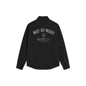 Мужская вязаная куртка Li-Ning Wade Series с вышитым буквенным принтом и отложным воротником, черная AFDT689-1 M