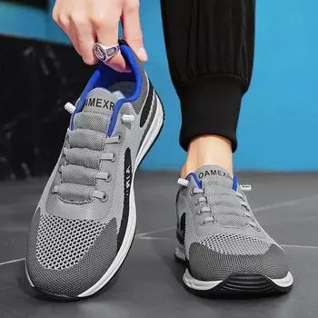 Мужская вязаная обувь для бега и ходьбы, модные повседневные кроссовки, дышащие спортивные легкие мужские кроссовки для спортзала, повседневная обувь 39 оранжевый