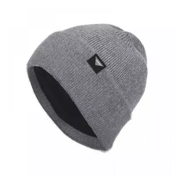 Мужская вязаная шерстяная шапка, зимняя бархатная толстая кепка с рукавами-пуловером, мужская уличная шапка, шапочки с черепами, лыжная кепка светло-серый