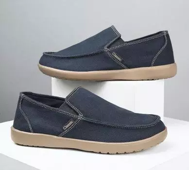 Мужская вулканизированная обувь 2024 года, осень, новые мужские туфли, дышащие парусиновые туфли для ходьбы, дышащие мокасины, кроссовки для мужчин 39 синий