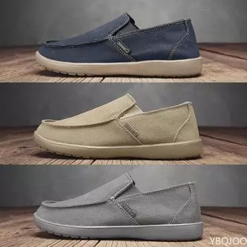 Мужская вулканизированная обувь 2024 года, осень, новые мужские туфли, дышащие парусиновые туфли для ходьбы, дышащие мокасины, кроссовки для мужчин 39 темно-синий