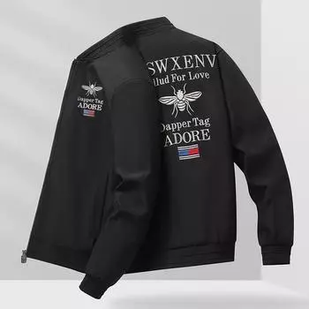 Мужская вышитая бейсбольная куртка больших размеров, повседневная куртка, весенне-осенняя куртка-пилот 5XL