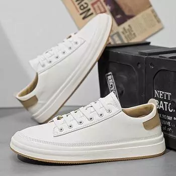 Мужская высококачественная кожаная повседневная обувь, минималистская дизайнерская обувь для отдыха на плоской подошве, удобная спортивная обувь на шнуровке Tenis Masculino 39