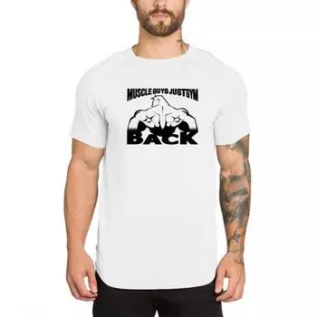 Мужская высококачественная мужская футболка высокого качества из чистого хлопка с круглым вырезом и рукавами реглан с графическим принтом, летняя модная повседневная футболка для спортзала и тренировок M белый
