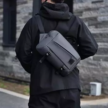 Мужская высококачественная универсальная водонепроницаемая кожаная сумка-мессенджер и сумка через плечо для камеры чёрный