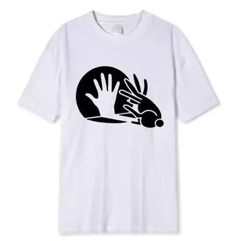 Мужская забавная футболка с кроликом Animal Bunny Lover Shadow Play Pun Gift T-Shirt Oversize Tops Shirt Prevailing 100% Cotton T Shirts Men s S